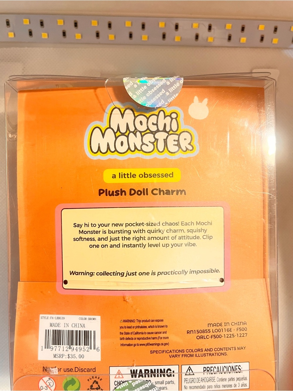 Mochi Monster Plush Doll Pendant - Brown Cute Character Toy by - Picture 6 of 6